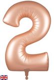 Oaktree 34inch Number 2 Satin Pastel Rose Quartz - Foil Balloons